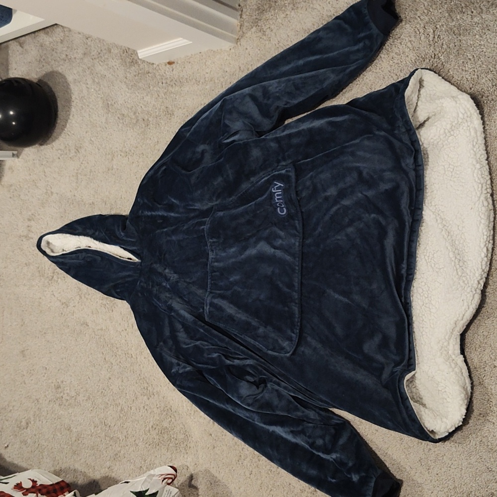 The Comfy Navy Blue Hoodie Blanket